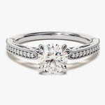 Stunning 1.0 CT Round Moissanite Engagement Ring with Milgrain Pave Design 4