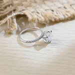 3.5 CT Round Shaped Moissanite Engagement Ring With Hidden Halo Pave Accents 5