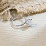 3.5 CT Round Shaped Moissanite Engagement Ring With Hidden Halo Pave Accents 5
