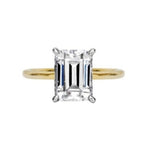 Emerald Cut Solitaire Style Cubic Zirconia in 925 Sterling Silver Ring 1