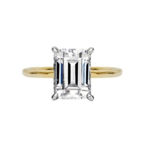 Emerald Cut Solitaire Style Cubic Zirconia in 925 Sterling Silver Ring