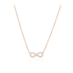 0.50 CT Round Moissanite Diamond Infinity Pendant Necklace in Solid Gold