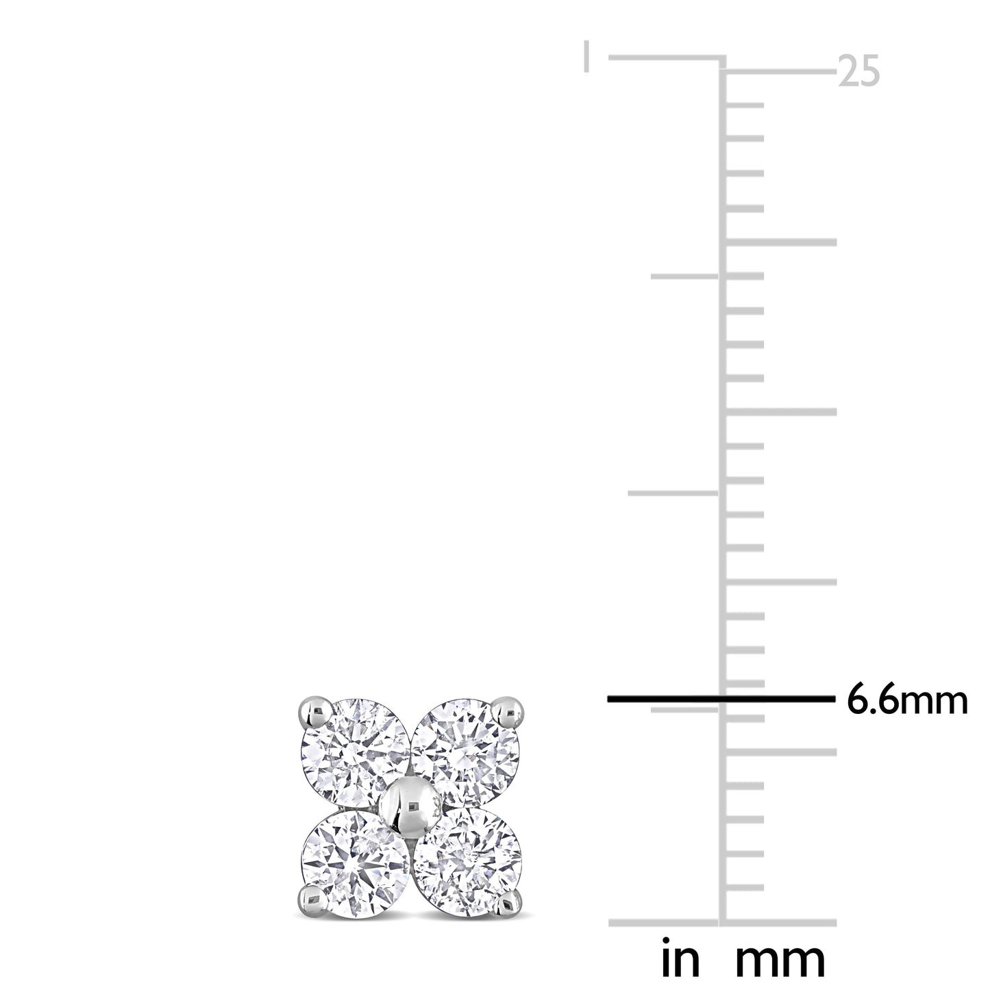 Round Cut Cubic Zirconia in 925 Sterling Silver Earrings 12