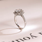 Stunning 0.5 - 1.5 CT Round Moissanite Engagement Ring with Cluster Design 7