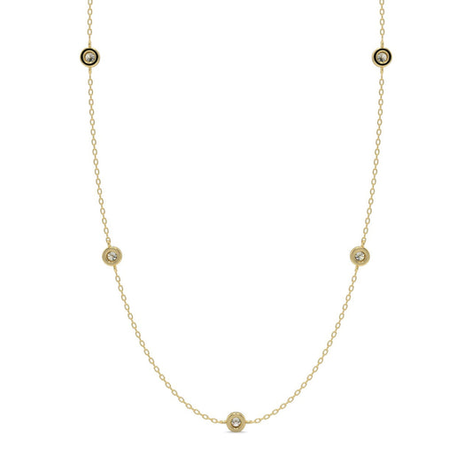 1.50 CT Round Moissanite Diamond Bezel Pendant Necklace in Solid Gold 2