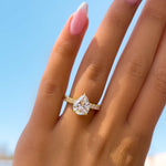 Stunning 3 CT  Pear Moissanite Engagement Ring in Pave Design 7