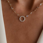 9.36 TCW Round Moonstone Lab Made Diamond-June Birthstone Pendent Necklace 3