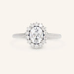 Stunning 1 CT Oval Moissanite Engagement Ring With Halo Design 2