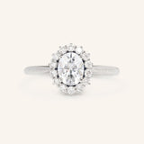 Stunning 1 CT Oval Moissanite Engagement Ring With Halo Design 2
