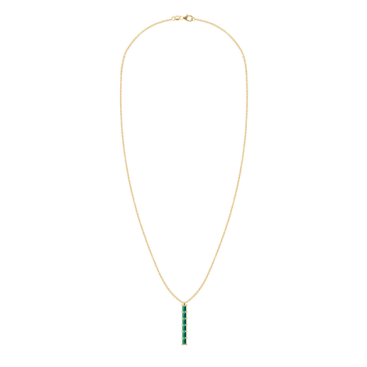 2 TCW Baguette Emerald Lab Made Diamond-May Birthstone Necklace 4