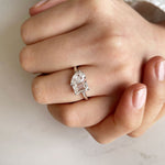 Stunning 3.0 TCW Pear & Emerald Moissanite Stones Engagement Ring 6