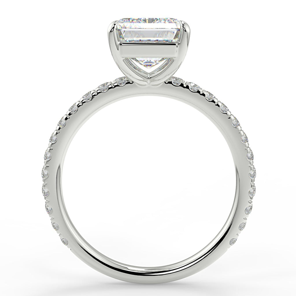 Stunning 2.53 CT Emerald Moissanite Engagement Ring with Pave Design 6