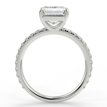 Stunning 2.53 CT Emerald Moissanite Engagement Ring with Pave Design 6