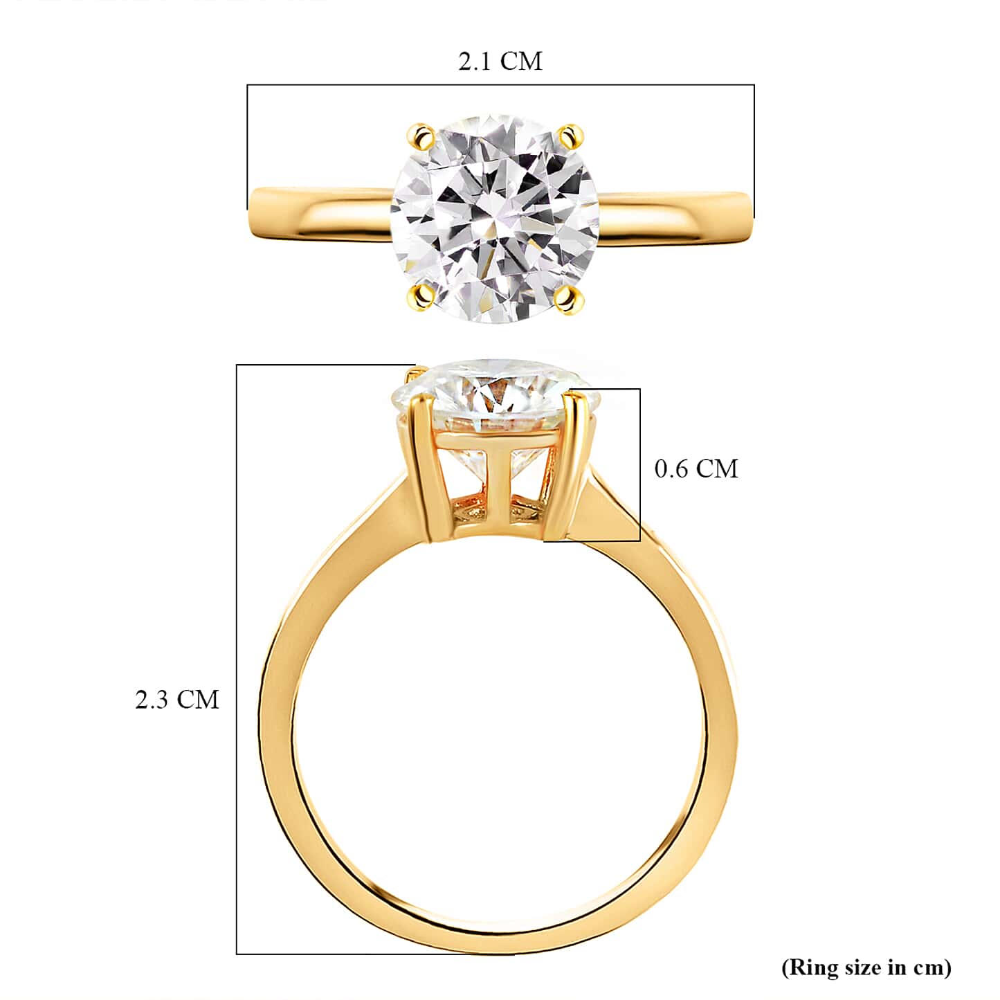 Round Cut Solitaire Style Cubic Zirconia in 925 Sterling Silver Jewelry 5