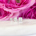 1.50 TCW Asscher Shape Moissanite Stud Earrings in Gold 2