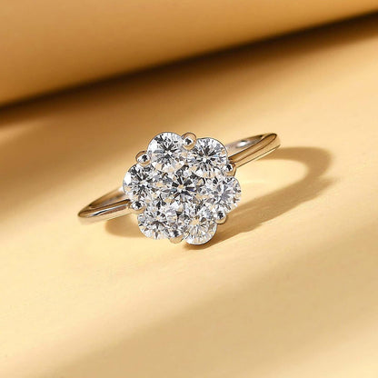 Round Cut Cubic Zirconia in 925 Sterling Silver Ring 8