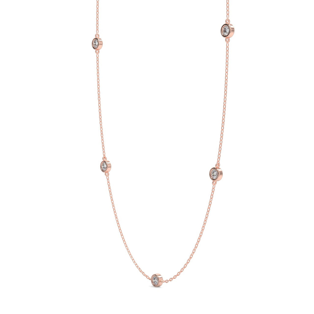 1.50 CT Round Moissanite Diamond Bezel Pendant Necklace in Solid Gold 9