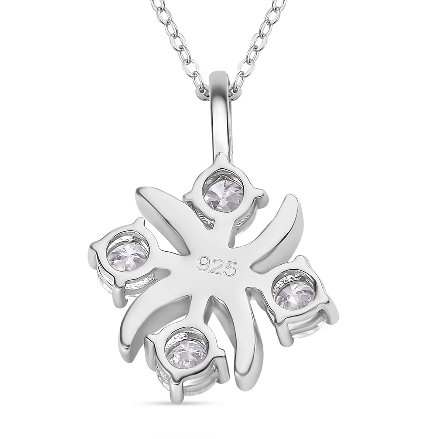 Round Cut Cubic Zirconia in 925 Sterling Silver Necklace 5
