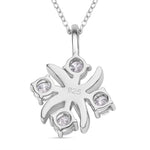 Round Cut Cubic Zirconia in 925 Sterling Silver Necklace 5