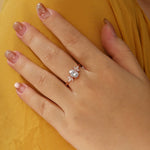 Stunning 2.0 CT Oval Shape Moissanite Engagement Ring with Cluster Design 6