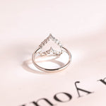 Stunning 0.2 TCW Round Moissanite Stones Heart Shaped Wedding Bands 6