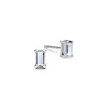 0.28 TCW Baguette Aquamarine Lab Made Diamond- March Birthstone Studs 4