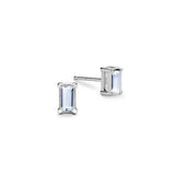 0.28 TCW Baguette Aquamarine Lab Made Diamond- March Birthstone Studs 4