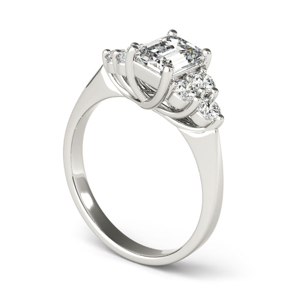 Stunning 1.0-2.0 CT Emerald Moissanite Engagement Ring with Cluster Design 2