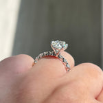 Stunning 2.0 CT Pear Moissanite Engagement Ring with Dainty Pave Design 4