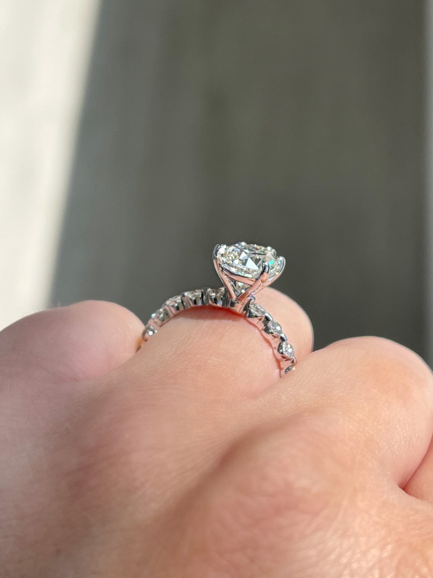 Stunning 2.0 CT Pear Moissanite Engagement Ring with Dainty Pave Design 4