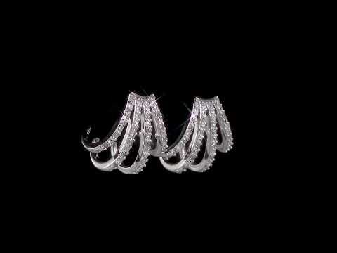 Round Cut Cubic Zirconia in 925 Sterling Silver Earrings 4
