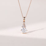 1.13 CT Round Diamond Cluster Pendant Necklace in Solid Gold 1