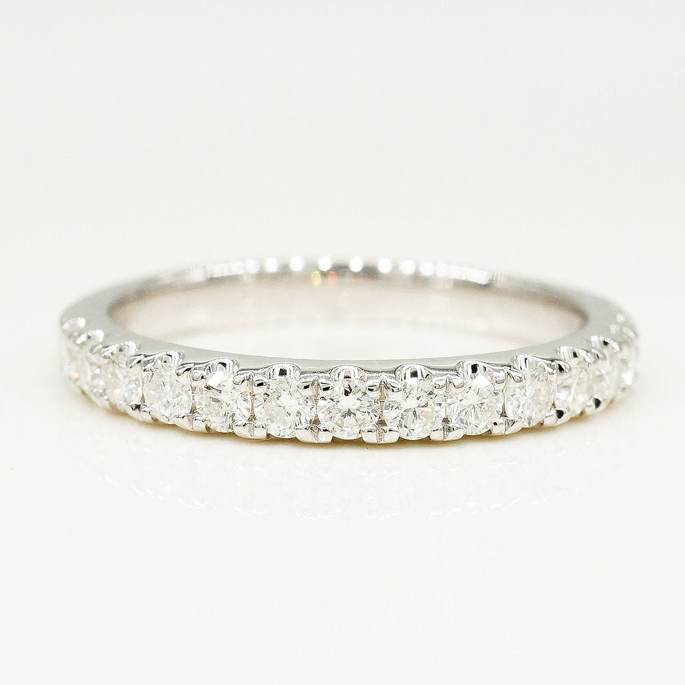 Stunning 0.6 TCW Round Moissanite Stones In Full Eternity Wedding Band 2