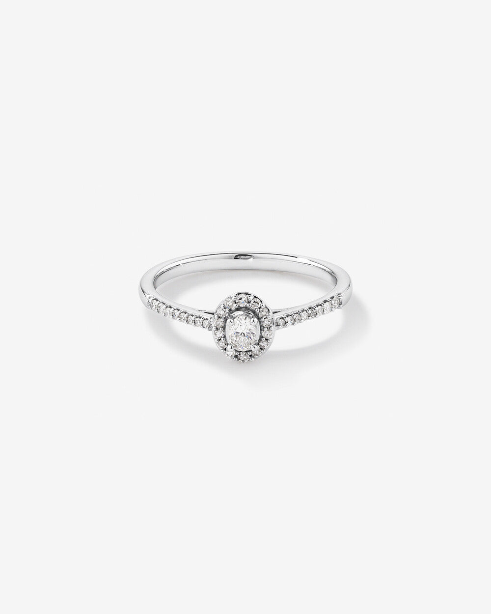 Stunning 0.2 CT Oval Moissanite Engagement Ring with Pave and Halo Design 1