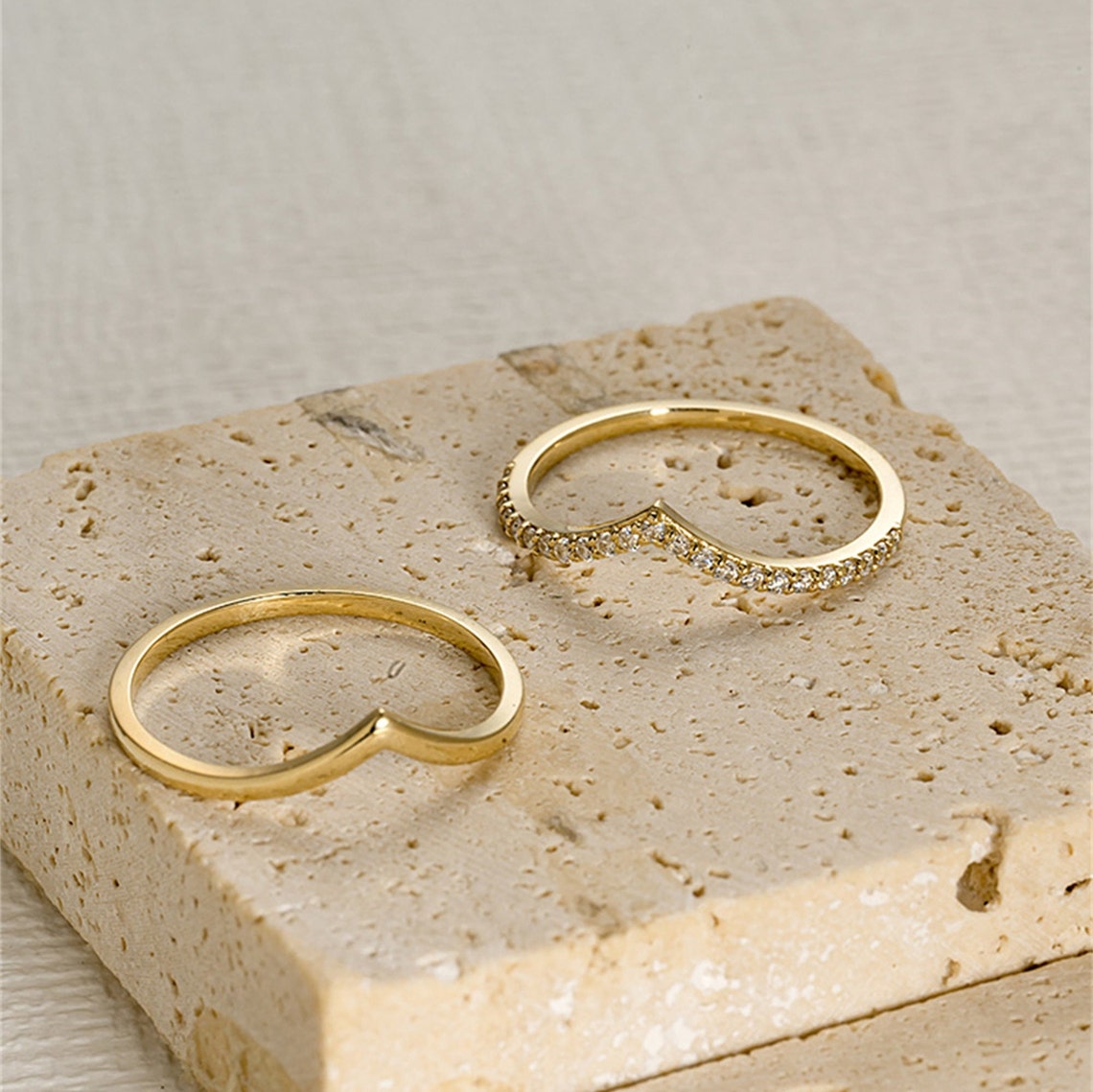 Classic V Shaped Bridal Wedding Band 2