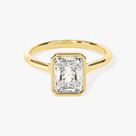 Stunning 1.0-2.0 CT Radiant Moissanite Engagement Ring with Bezel Design 1