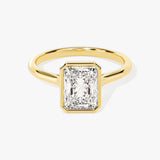 Stunning 1.0-2.0 CT Radiant Moissanite Engagement Ring with Bezel Design 1