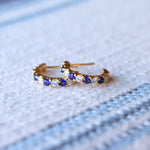 1.08 TCW Round Sapphire Lab Made Diamond- September Birthstone Hoops 6
