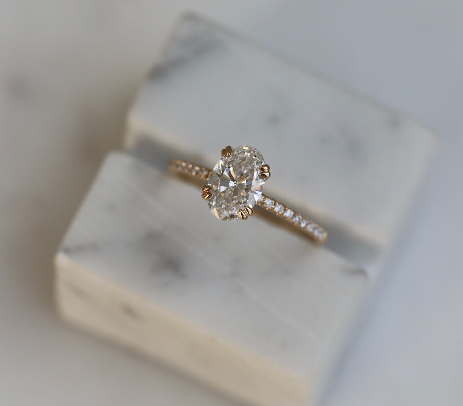 1.21 CT Oval Cut Pave CVD E/VS1 Diamond Engagement Ring 10