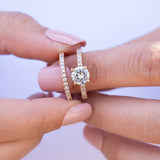 Stunning 0.2 TCW Round Moissanite Stone in Half Eternity Wedding Bands 6