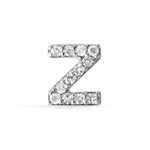 0.20 CT Round Moissanite Diamond Initial Asymmetric Necklace in Solid Gold 28