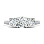 Stunning 0.6 CT Round Moissanite Stones Three Stones Wedding Band 1