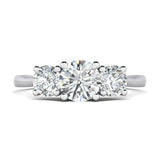 Stunning 0.6 CT Round Moissanite Stones Three Stones Wedding Band 1
