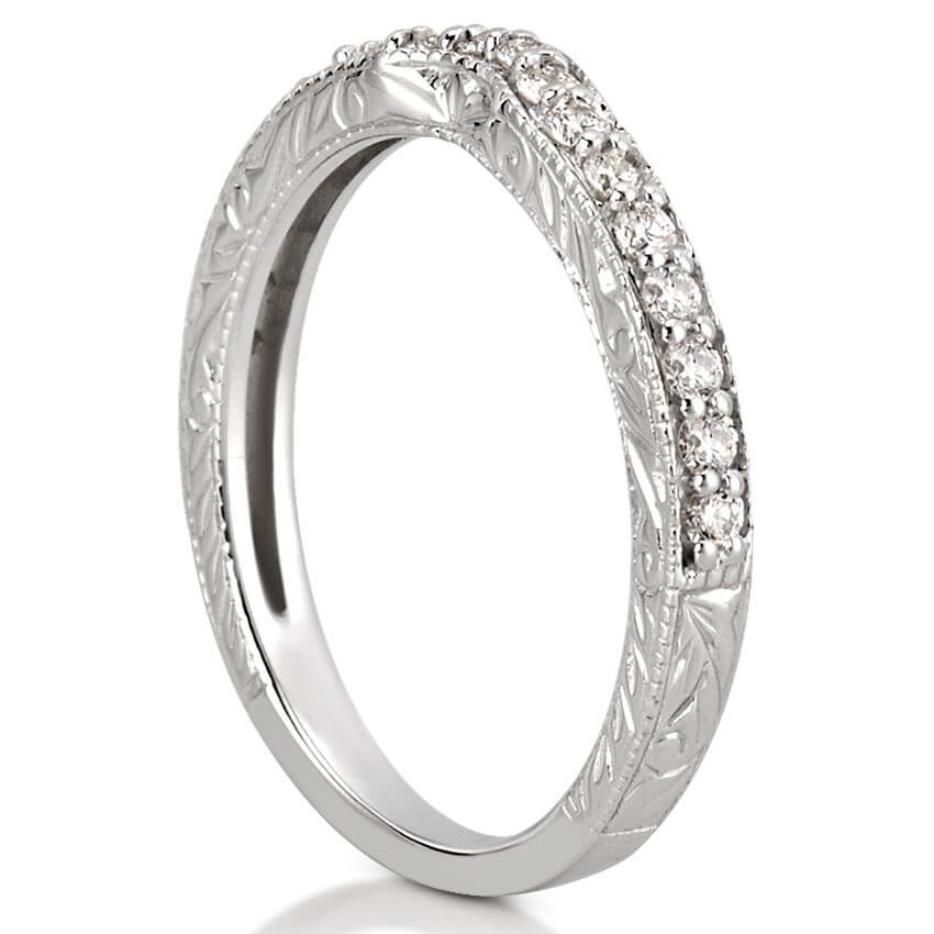 Stunning 0.30 CT Round Moissanite Stones Vintage Wedding Band 4