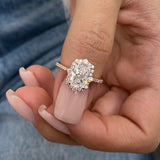 Stunning 1.50 CT Radiant Moissanite Engagement Ring with Cluster Halo & Pave Design 3