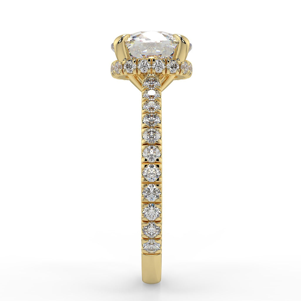 Stunning 2.45 CT Cushion Moissanite Engagement Ring with Hidden Halo & Pave Design 3