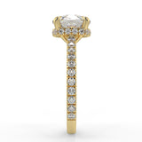 Stunning 2.45 CT Cushion Moissanite Engagement Ring with Hidden Halo & Pave Design 3