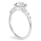 Stunning 1.0- 2.0 CT Round Moissanite Engagement Ring with Cluster Design 5