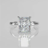 Stunning 2.45 CT Radiant Moissanite Engagement Ring with Hidden Halo Design 4
