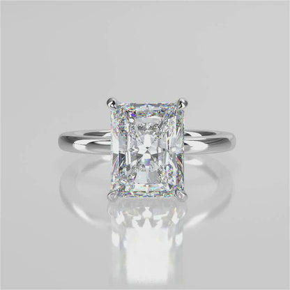 Stunning 2.45 CT Radiant Moissanite Engagement Ring with Hidden Halo Design 4